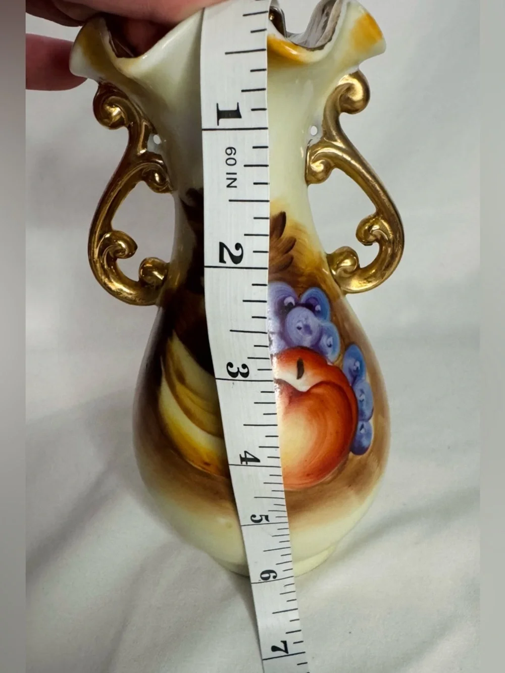 Lefton China Hand Painted Fruit 8pc China Set Japan with Gold Trim E2350